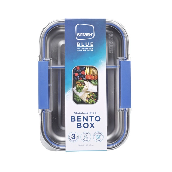 Smash Blue Stainless Steel Bento Box 1300mL 1 each