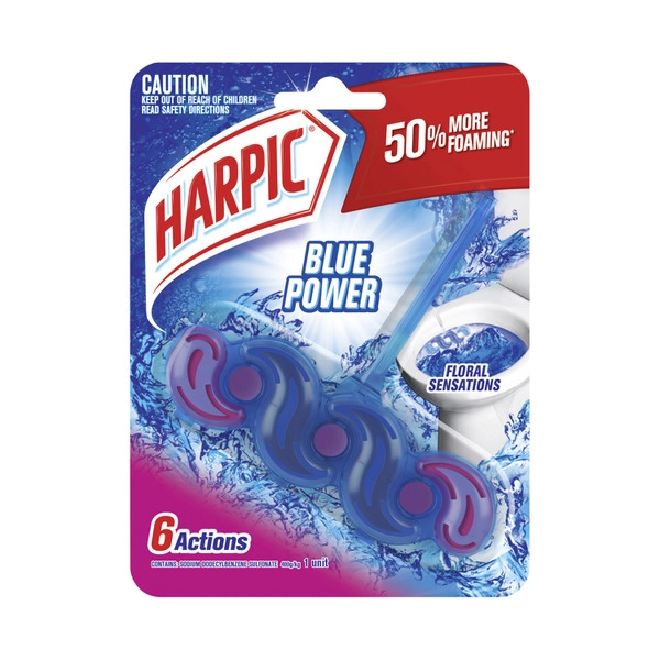 Harpic Itb Blue Power HARPIC BLUE POWER FLORAL SENSATIONS TOILET CLEANER BLOCK 39G 