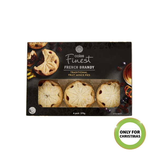 Coles Finest French Brandy Traditional Fruit Mince Pies 370g