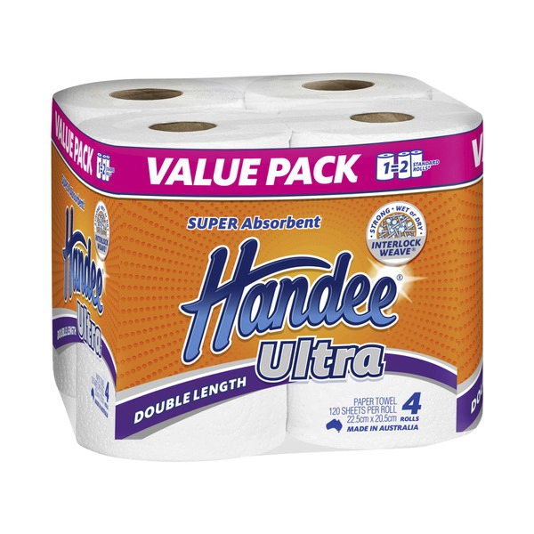 Handee Ultra Double Length Paper Towel 4 pack