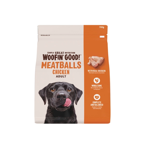 Woofin Good Chicken Meatballs Dog Food 750g