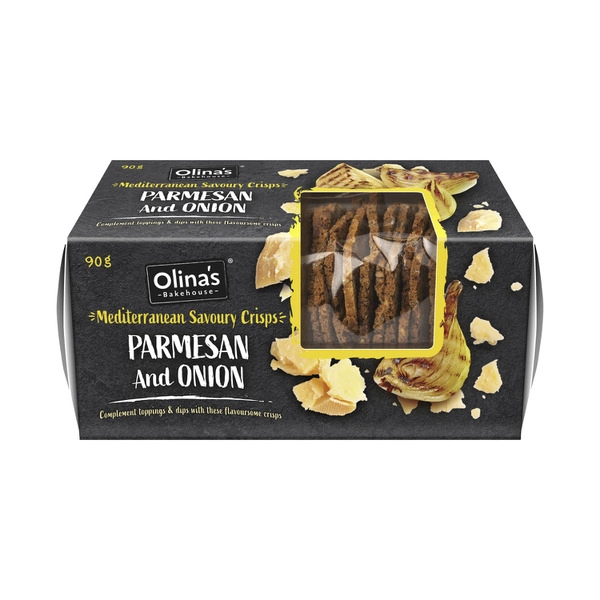 Olina's Parmesan & Onion Mediterranean Crackers 90g