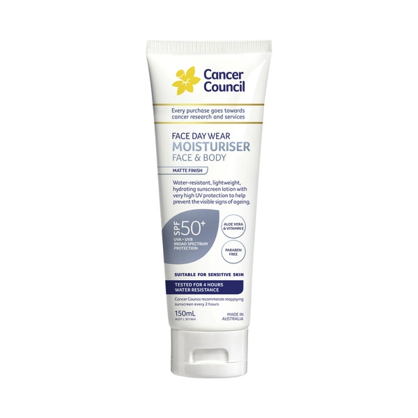 Cancer Council Facial Moisturiser Matte Water Resistant SPF 50+ 150mL