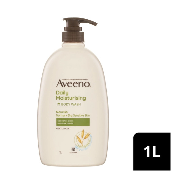 Aveeno Daily Moisturising Light Fragrance Gentle Scent Body Wash Nourish Hydrate Normal Dry Sensitive Skin Ph-Balanced 1L