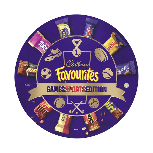 Cadbury Favourites CADBURY FAVOURITES GAMES SPORTS EDITION CHOCOLATE COLLECTIBLE TIN 600G 