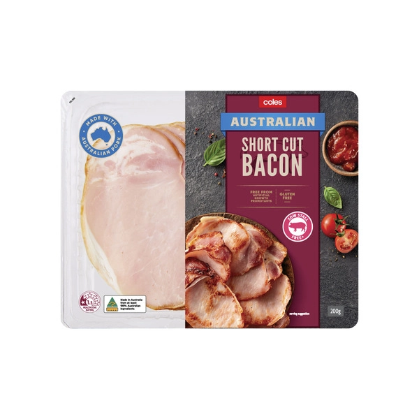 Coles Australian Made Rindless Short Cut Bacon 200g