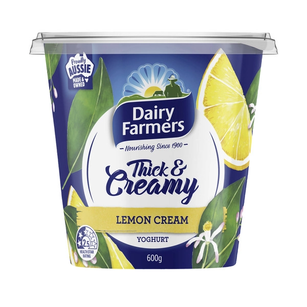 Dairy Farmers Thick & Creamy Yoghurt Lemon 600g