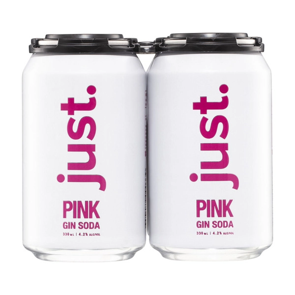 Just Pink Gin Soda 330mL 4 Pack