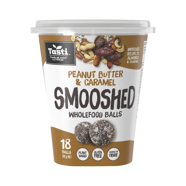 Tasti Smooshed Wholefood Balls Peanut Butter & Caramel 207g