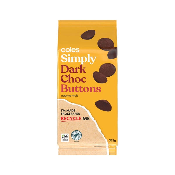 Coles Simply Dark Compound Chocolate Buttons 375g