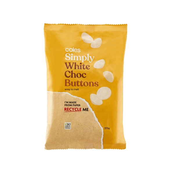 Coles Simply White Compound Choc Buttons 375g