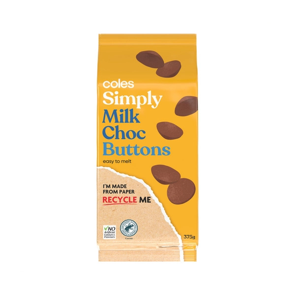 Coles Simply Milk Compound Choc Buttons 375g