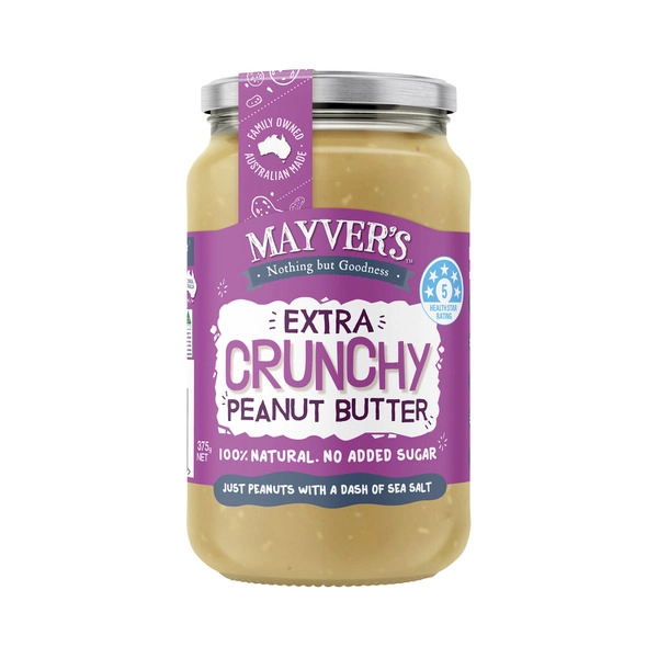 Mayvers Extra Crunchy MAYVERS EXTRA CRUNCHY NATURAL PEANUT BUTTER 375G 