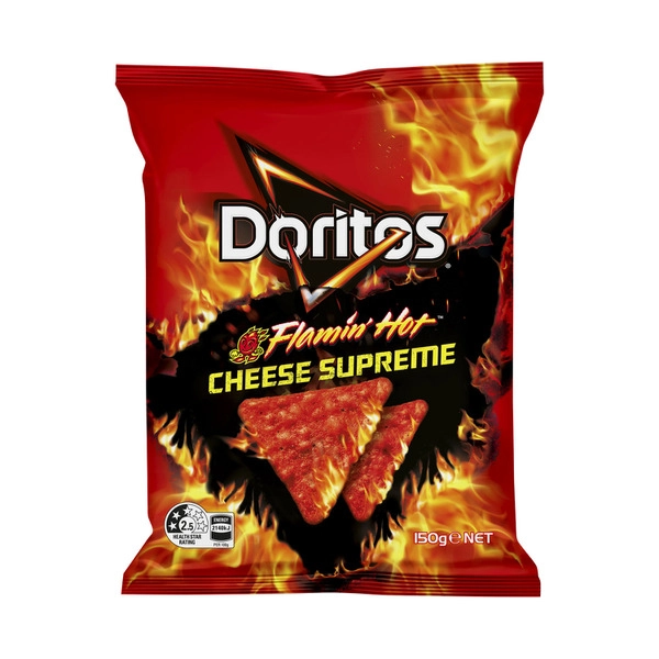 Doritos Corn Chips Cheese Supreme Flaming Hot 150g