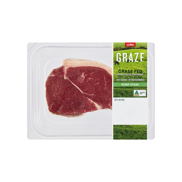 Coles Graze Grassfed Beef Rump Steak WA 300g