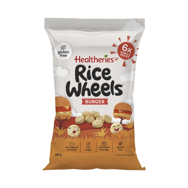 Healtheries Rice Wheels Burger Multipack Gluten Free Lunchbox Snacks 6X21g 126g