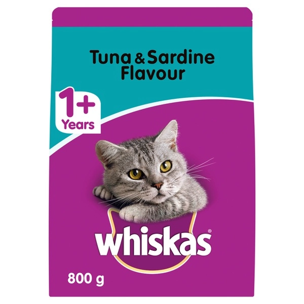 Whiskas Senior 7+ Years Dry Cat Food Tuna & Sardine Flavours 800g