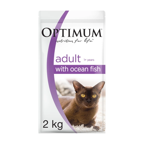 Optimum Adult 1+ Years Dry Cat Food with Ocean Fish 2kg