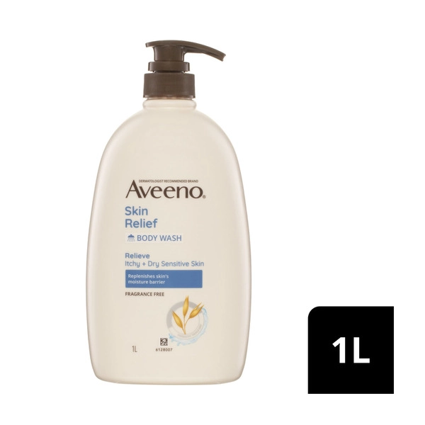 Aveeno Skin Relief Gentle Fragrance Free Body Wash Relieve Extra Dry Itchy Sensitive Skin Ph-Balanced Cleanser 1L