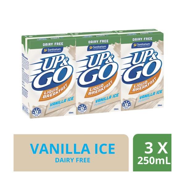 UP&GO Dairy Free Vanilla Ice 3 x 250ml 750mL