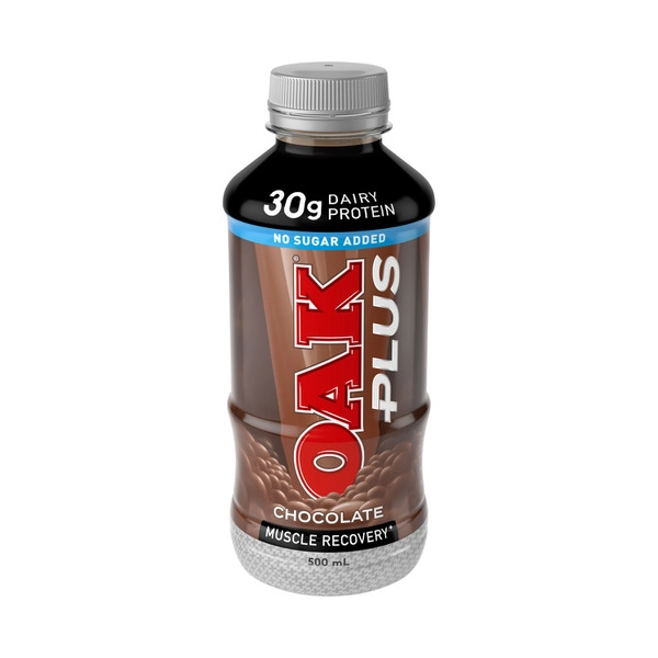 Oak Plus No Added Sugar Chocolate Flavoured Milk + Protein 500mL