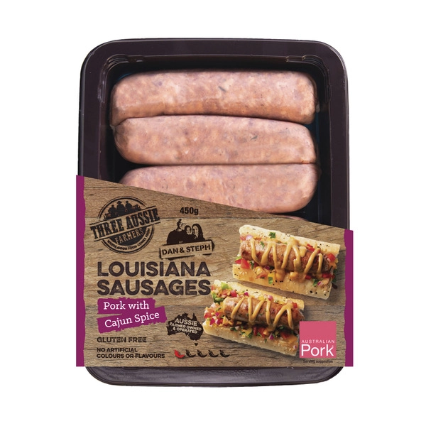 Three Aussie Farmers Louisiana Pork Sausage 450g