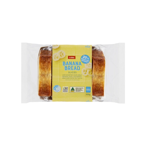 Coles Reduced Sugar Banana Bread Slices 500g