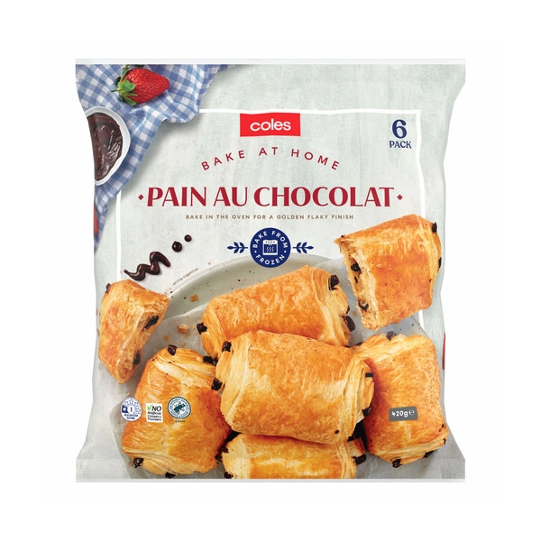 Coles Frozen Bake At Home Pain Au Chocolat 6Pack 420g