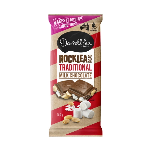 Darrell Lea Milk Chocolate Traditional Rocklea Road Block 180g