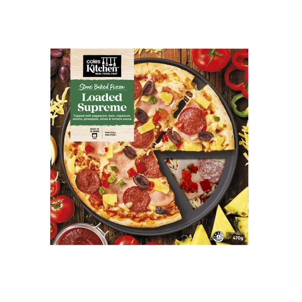 Coles Kitchen Loaded Supreme Pizza 470g