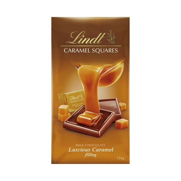 Lindt Caramel Squares Milk Chocolate Bag 124g