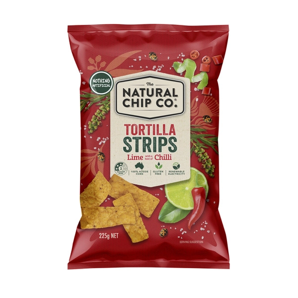 Natural Chip Co Tortilla Strips Chilli & Lime 225g