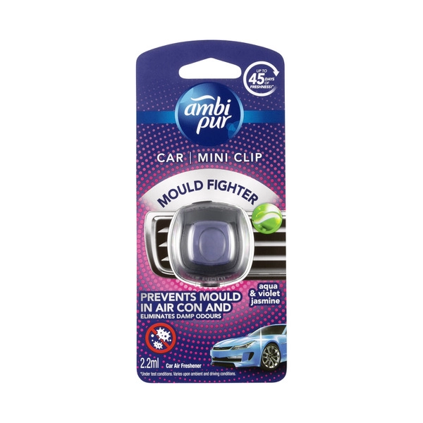 Ambi Car Mini Mould Fighter Air Freshner Aqua & Violet 2.2mL