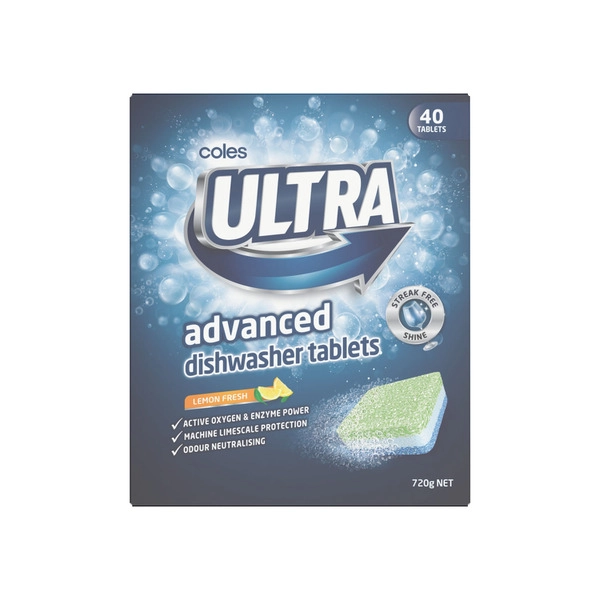 Coles Ultra Advanced Dishwasher Tablets 40 pack