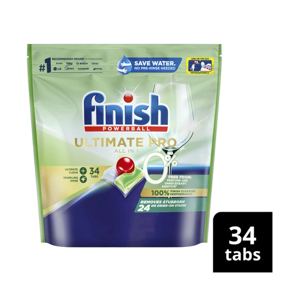 Finish 0% Ultimate Pro Dishwashing Tablets 34 pack