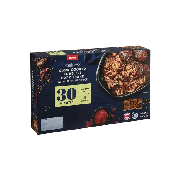 Coles Made Easy Slow Cooked Boneless Pork Shank With Mexican Sauce 800g