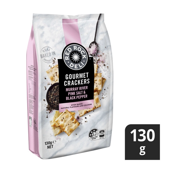 Red Rock Deli Gourmet Crackers Salt Black Pepper 130g