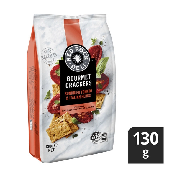 Red Rock Deli Gourmet Crackers Tomato & Herbs 130g