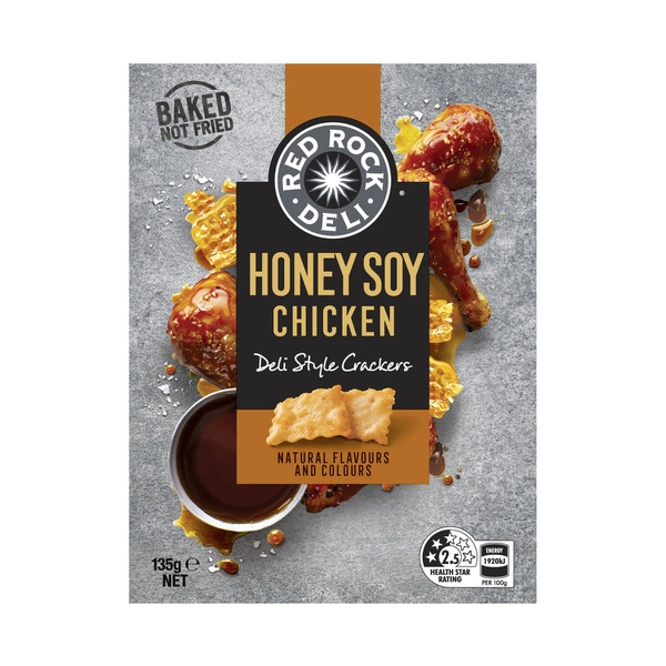 Red Rock Deli Honey Soy Chicken Deli Style Crackers 135g