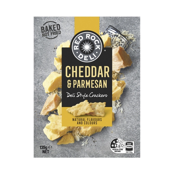 Red Rock Deli Cheddar & Parmesan Deli Style Crackers 135g