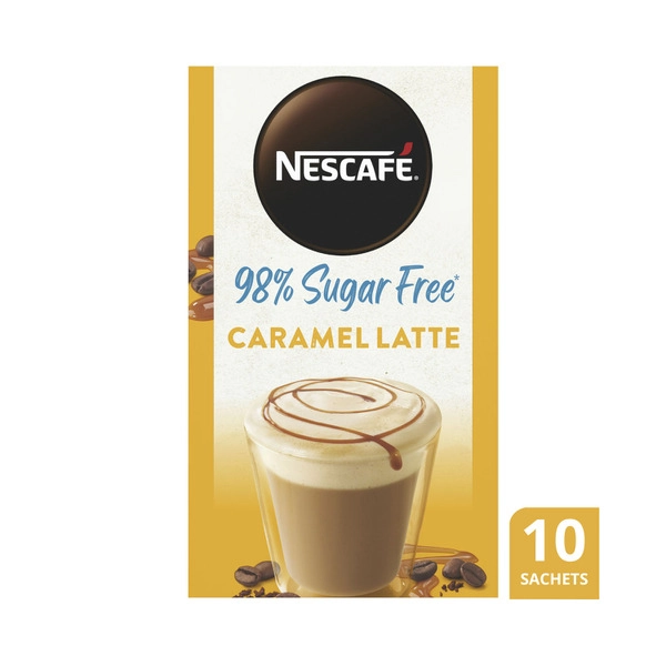 Nescafe 98% SF Caramel Coffee Sachets 10 pack