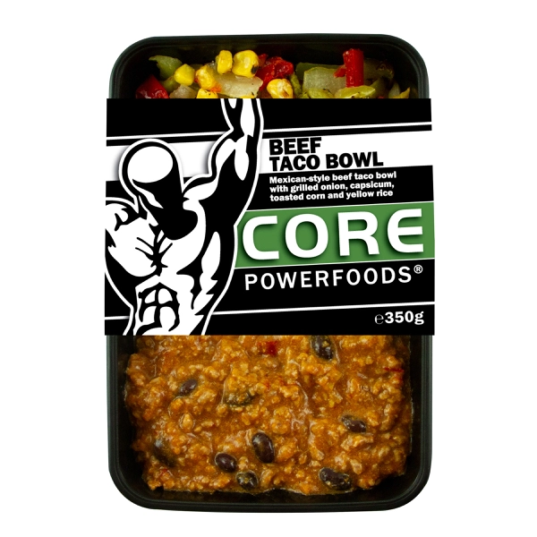 Core Powerfoods CORE POWERFOODS BEEF TACO BOWL 350G 