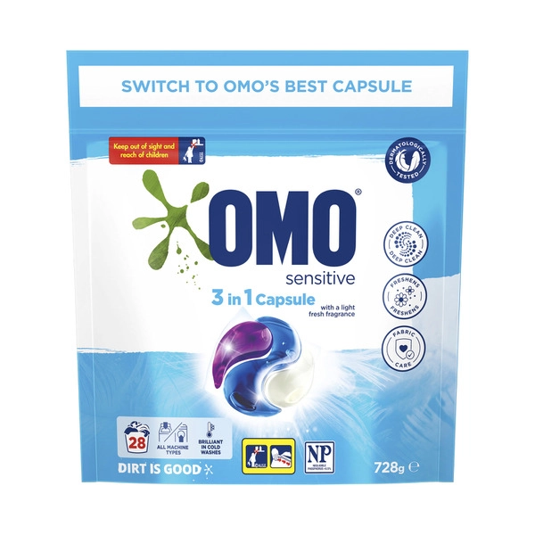 OMO Ultimate 3 In 1 Laundry Capsules Sensitive 28 pack