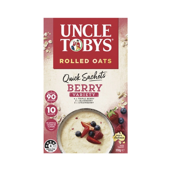 Uncle Tobys Oats Quick Sachets Berry Variety 350g