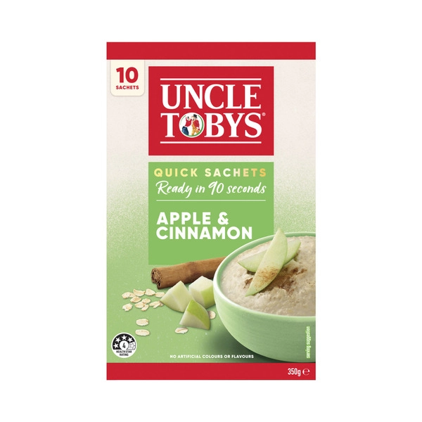 Uncle Tobys Oats Quick Sachets Apple Cinnamon 350g