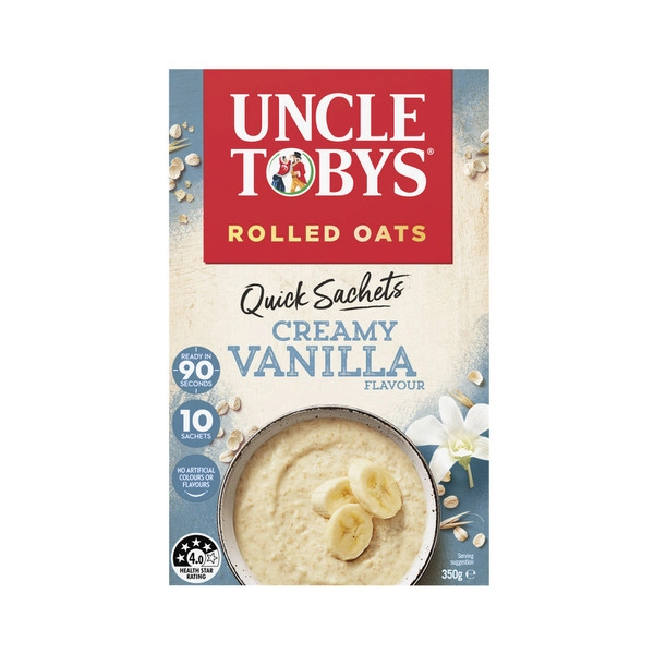 Uncle Tobys Oats Quick Sachets Creamy Vanilla 350g