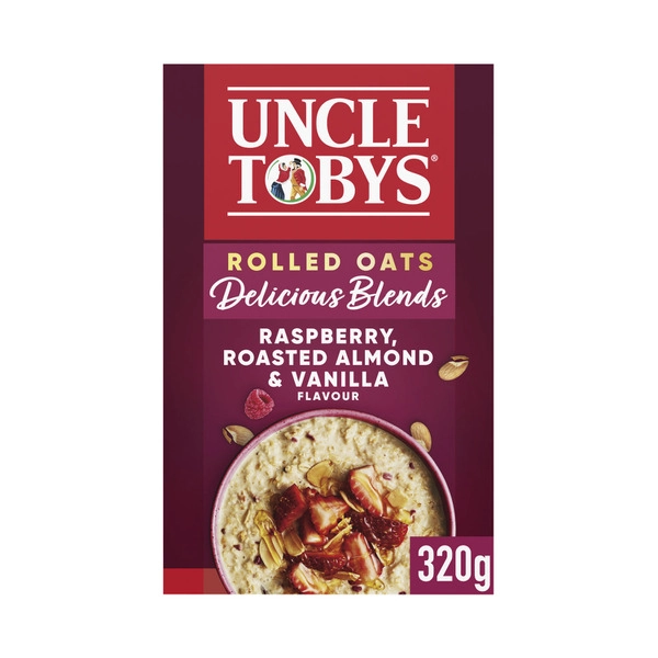 Uncle Tobys Oats Delicious Blends Raspberry Roasted Almond & Vanilla 320g