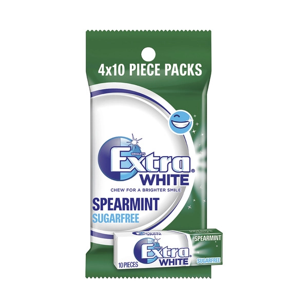 Extra White Spearmint Sugar Free Gum 4x14g 56g