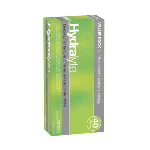 Hydralyte Effervescent Tablets Lemon Lime 40 pack