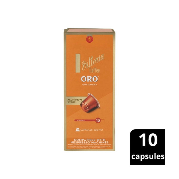 Vittoria Oro Nespresso Compatible Coffee Capsules 10 pack